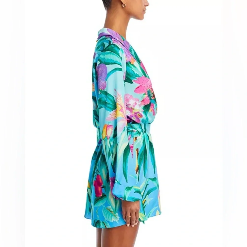 Rococo Sand Blue and Pink Floral Mini Dress - Picture 8 of 16